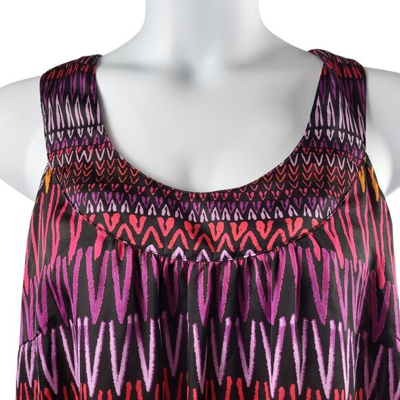 Fashion Bug X-Large Sleeveless Tunic Swing Top Multi Color Ikat Inspired Print - Picture 5 of 9